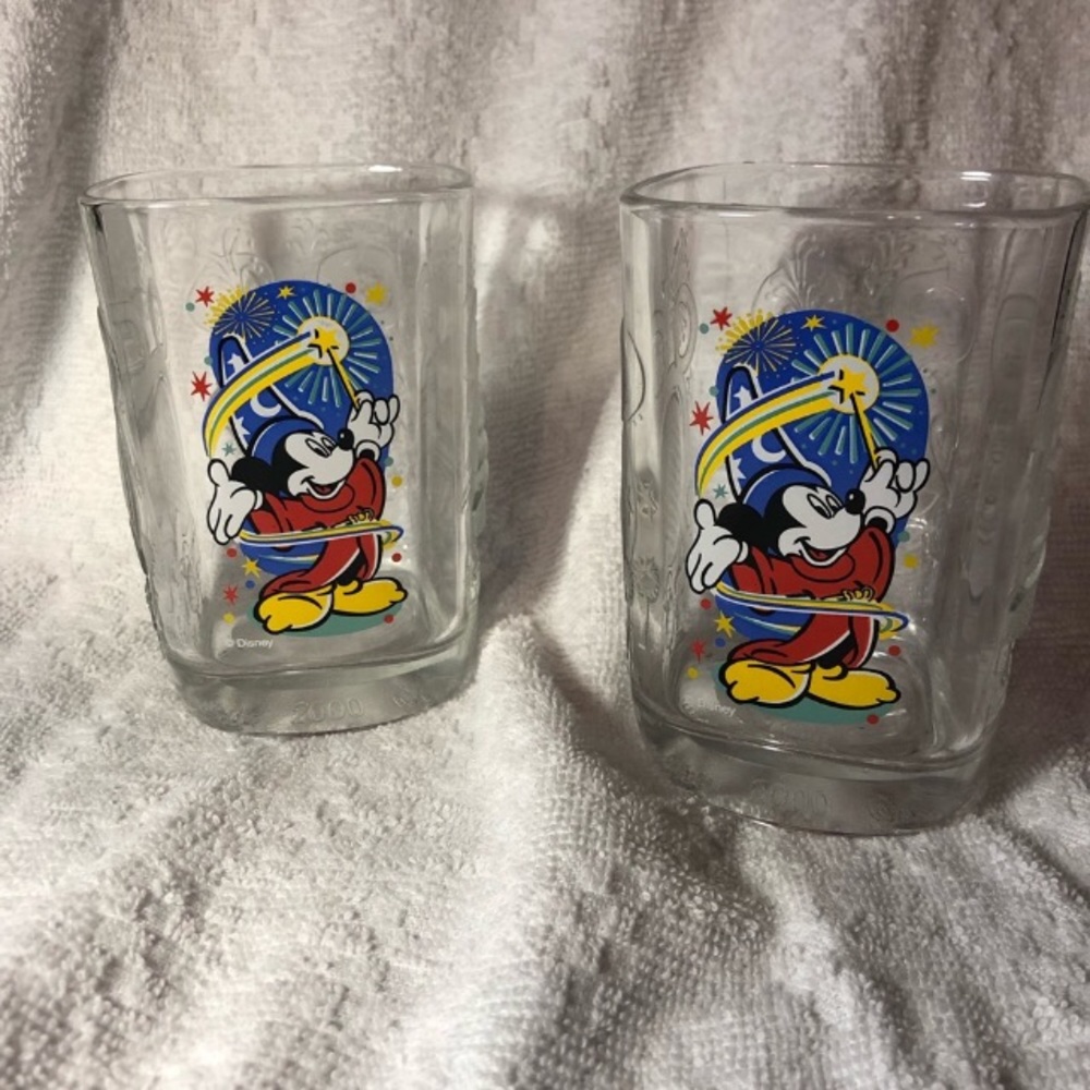 Disney World millennial McDonald’s set of 2 glass cups